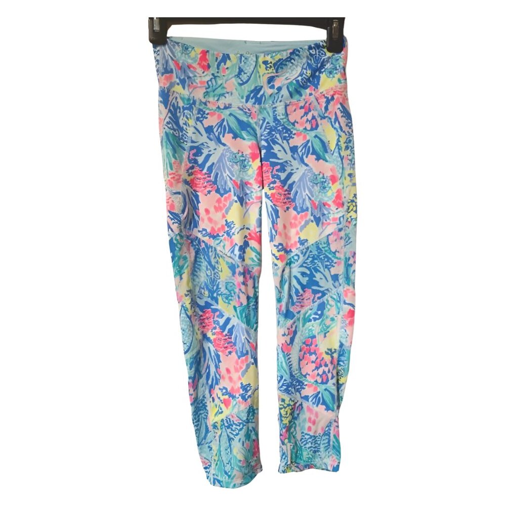 LILLY PULITZER sz XS LUXLETIC PINK BLUE PANTS